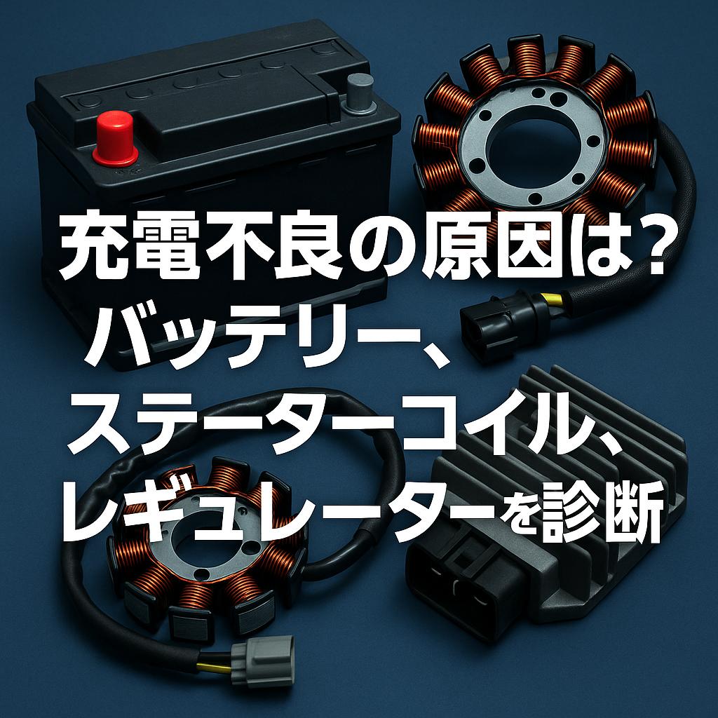 充電不良の原因は？バッテリー、ステーターコイル、レギュレーターを診断